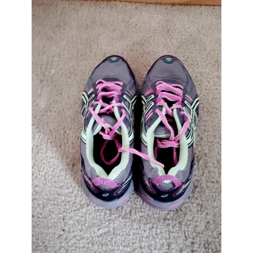Asics Women 7.5 Gel-Venture 5 Running Training Athletic Gym Shoes Gray Pink Lime - Picture 5 of 12